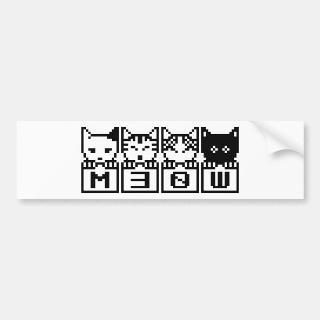 THE 8-BIT CATS M30W BUMPER STICKER (Front)