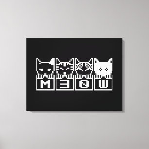 THE 8-BIT CATS M30W CANVAS PRINT