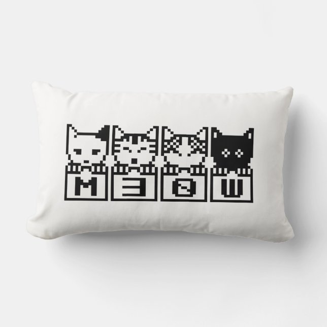 THE 8-BIT CATS M30W LUMBAR PILLOW (Front)