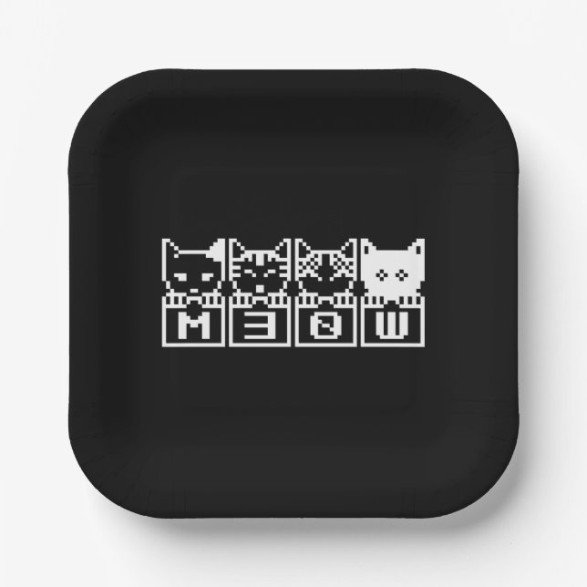 THE 8-BIT CATS M30W PAPER PLATE (Front)