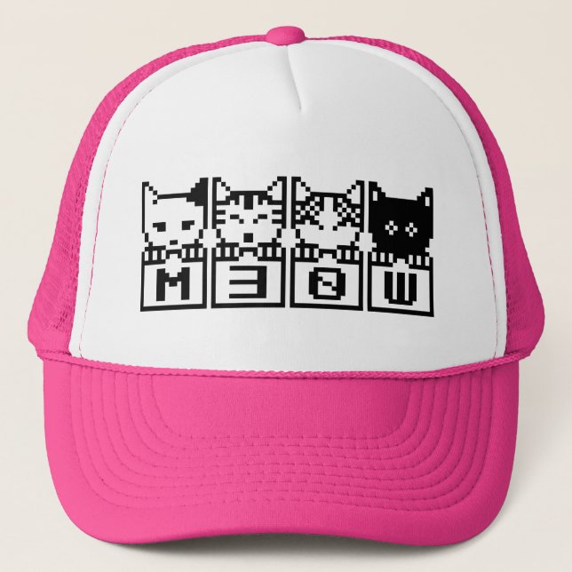 THE 8-BIT CATS M30W TRUCKER HAT (Front)