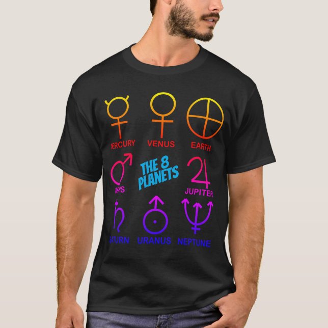 The 8 Planetary Symbols Customizable T-Shirt (Front)