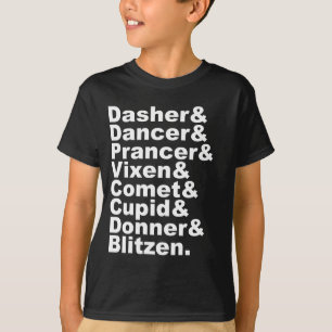 The 8 Reindeer of Santa Claus   Christmas Holiday T-Shirt