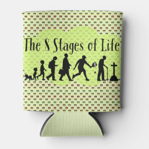 The 8 Stages of Life - Pickleball Can Cooler