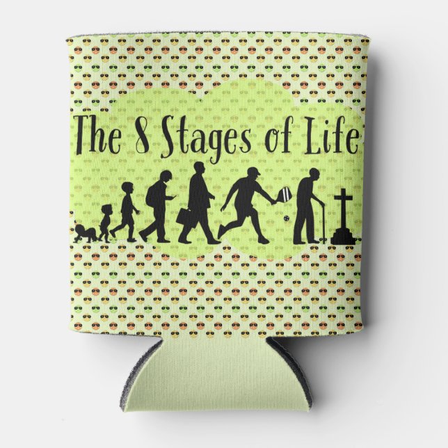 The 8 Stages of Life - Pickleball Can Cooler (Front)