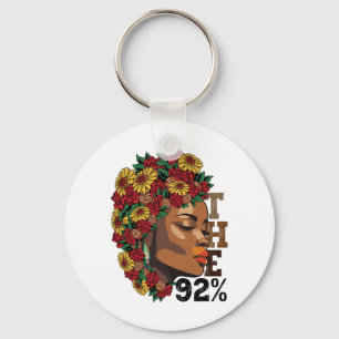 The 92 Percent Floral Black Women Black History Mo Keychain