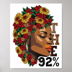 The 92 Percent Floral Black Women Black History Mo Poster