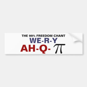 THE 99% FREEDOM CHANT BUMPER STICKER