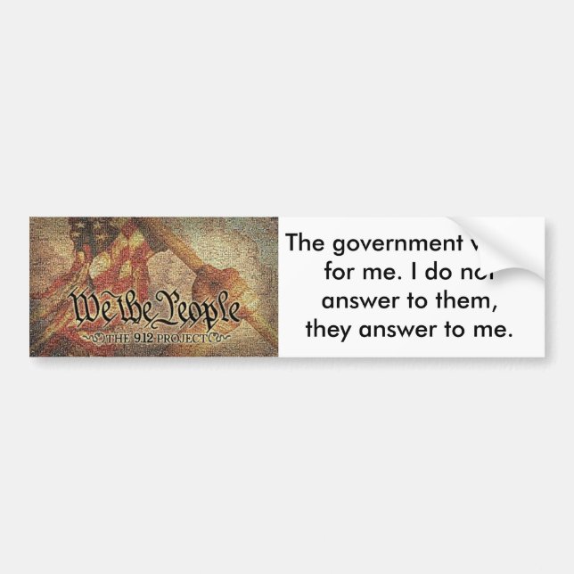 The 9-12 Project Mosaic and the 9 Principles Bumper Sticker (Front)