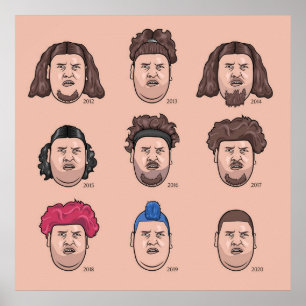 The 9 faces of Rainer Drachenlord Winkler Poster