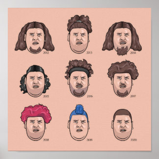 The 9 faces of Rainer Drachenlord Winkler Poster