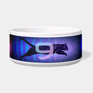The 9 Lives of The Cat Ceramic Pet Bowl