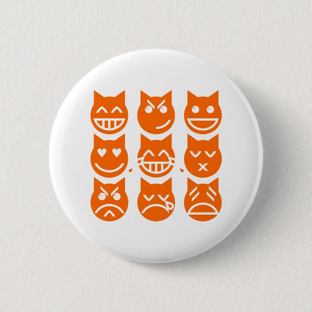 The 9 Lives of the Emoji Cat 2 Inch Round Button (Front)