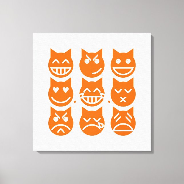 The 9 Lives of the Emoji Cat Canvas Print (Front)