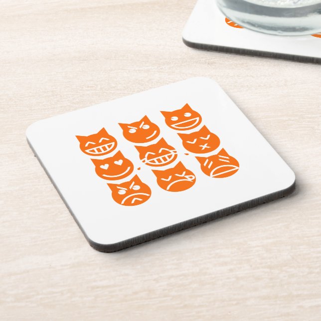 The 9 Lives of the Emoji Cat Coaster (Left Side)
