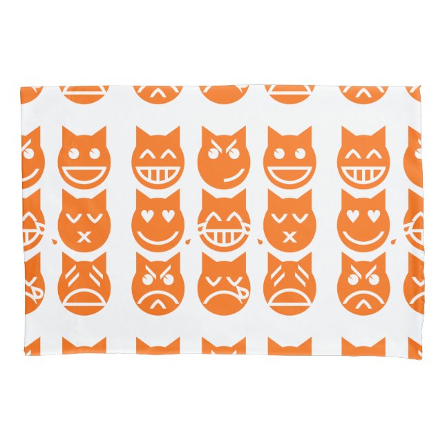 The 9 Lives of the Emoji Cat Pillowcase (Front)