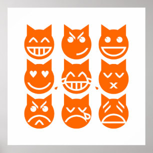 The 9 Lives of the Emoji Cat Poster