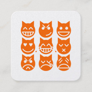 The 9 Lives of the Emoji Cat Square Business Card