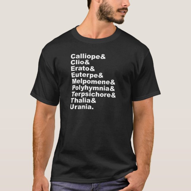 The 9 Muses As Made Popular By Greek Mythology T-Shirt (Front)