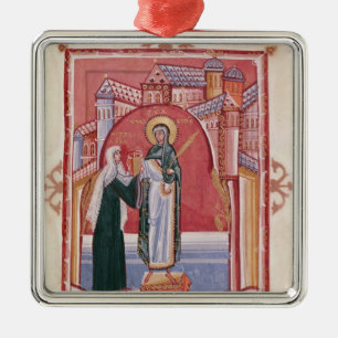 The Abbess Hilda offering Metal Ornament