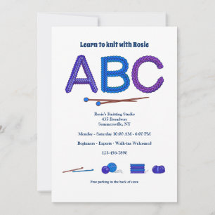 The ABC of Knitting Invitation