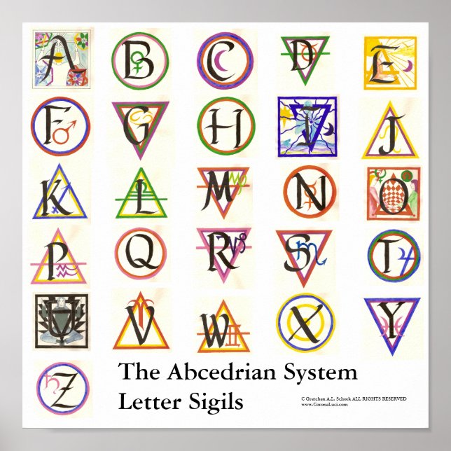 The Abcedrian System Alphabet Poster (Front)