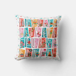 The ABCs of Retro Christmas Throw Pillow