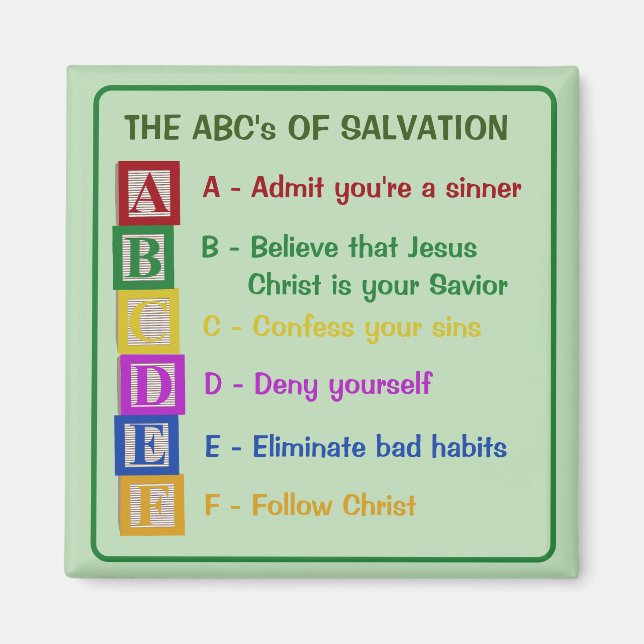 The ABC's of Salvation Magnet (Front)
