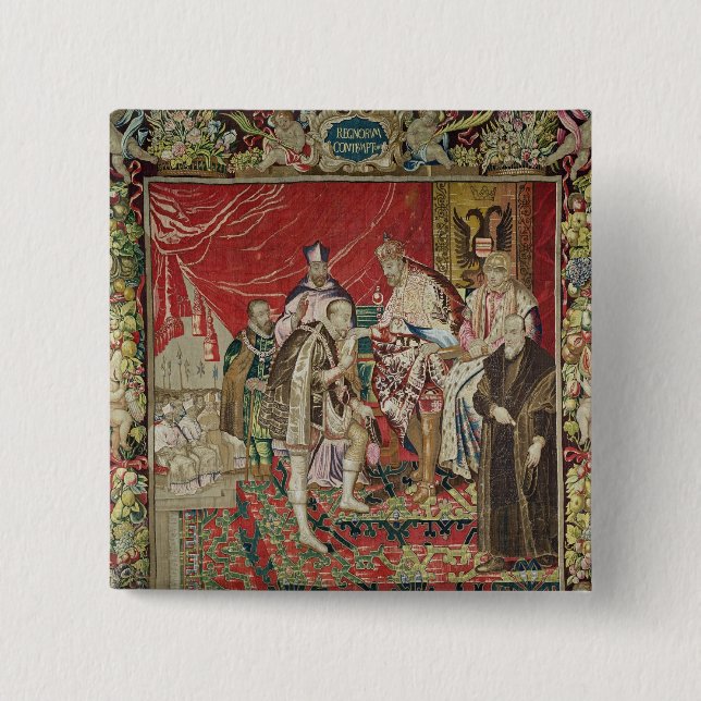 The Abdication of Charles V 2 Inch Square Button (Front)
