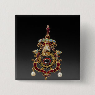 The Aberdeen Jewel 2 Inch Square Button