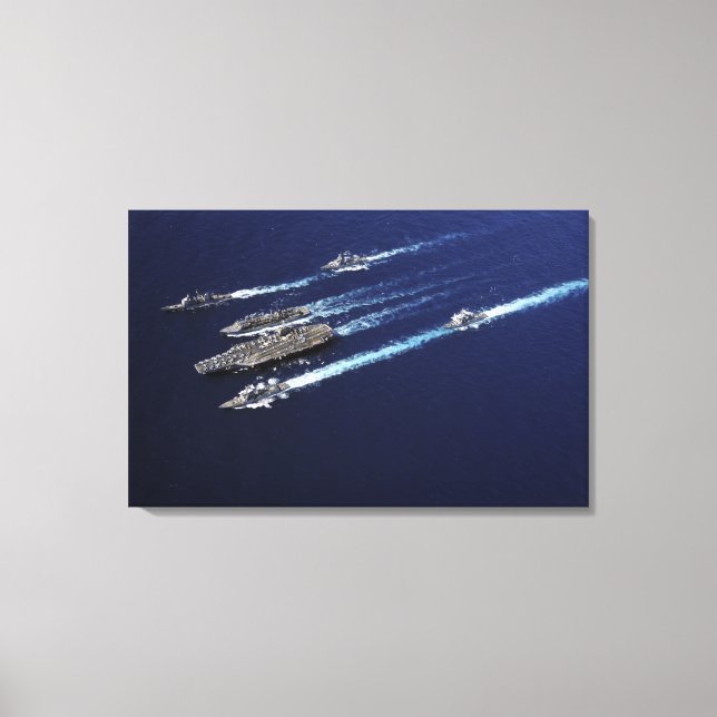 The Abraham Lincoln Carrier Strike Group ships Canvas Print (Front)