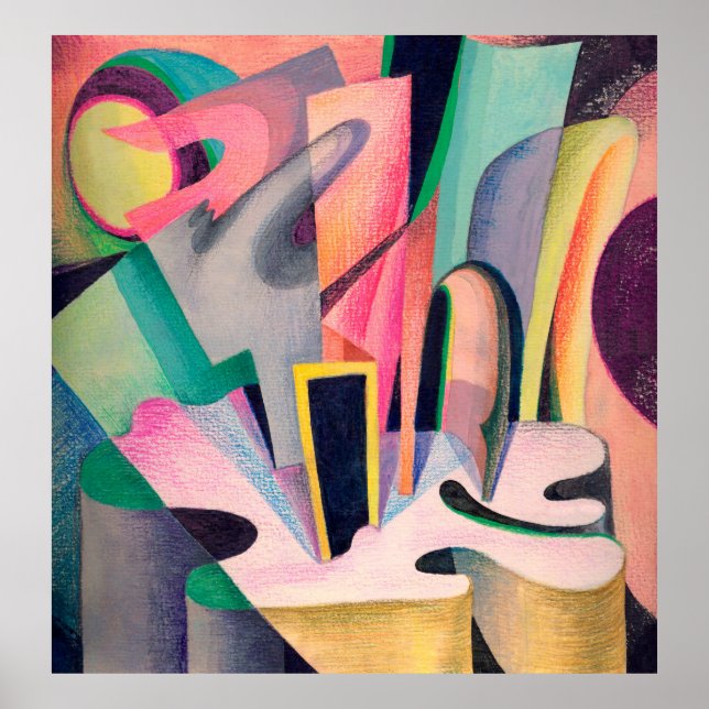 The abstract composition is drawn with watercolors poster (Front)