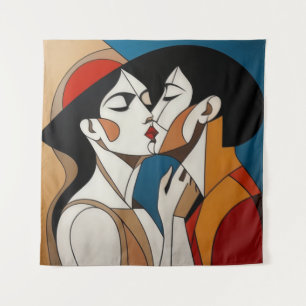 The Abstract Kiss Tapestry