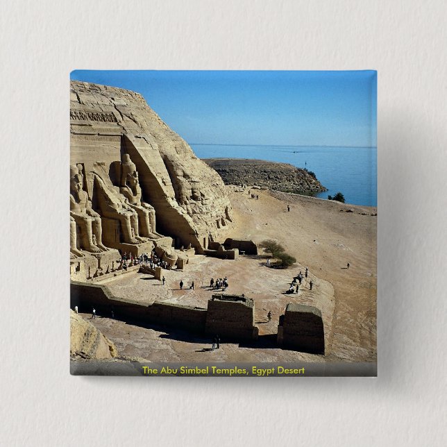 The Abu Simbel Temples, Egypt Desert 2 Inch Square Button (Front)