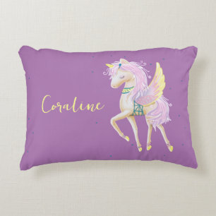 The Accent Pillow features a cute unicorn.
