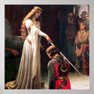 “The Accolade” Medieval Painting by Edmund Blair L Poster