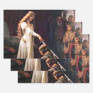 “The Accolade” Medieval Painting by Edmund Blair L Wrapping Paper Sheet