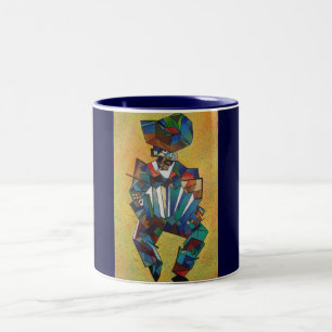 The Accordionist Cubism Art Two-Tone Coffee Mug