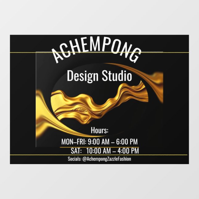 The Achempong Signature Collection: Liquid Gold St Window Cling (Sheet)