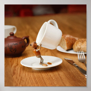 The acorn elf is drinking your coffee poster