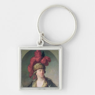 The Actor Lekain in the Role of Genghis Khan Keychain