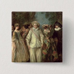 The Actors of the Commedia dell'Arte 2 Inch Square Button