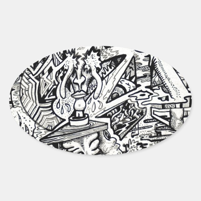 The Adept, or, A Freakish Transfiguration Oval Sticker (Front)