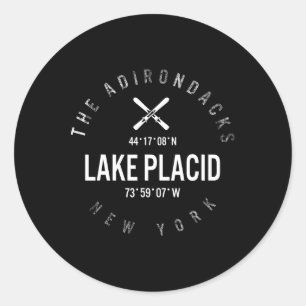 The Adirondacks Lake Placid New York Skiing Snowbo Classic Round Sticker