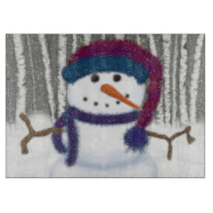 The Adorable Puffy The Snowman Cutting Board