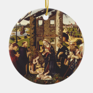The Adoration of the Child with Saints and Donors Ceramic Ornament