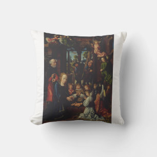 The Adoration of the Christ Child Throw Pillow