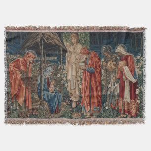 The Adoration of the Magi by Edward Burne-Jones Throw Blanket