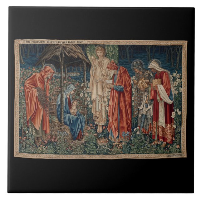 The Adoration of the Magi (by Edward Burne-Jones) Tile (Front)
