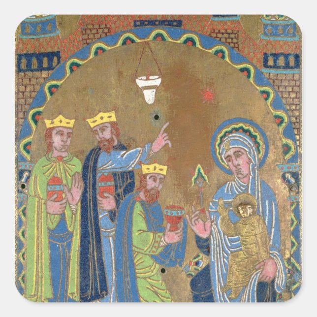 The Adoration of the Magi, c.1189 Square Sticker (Front)